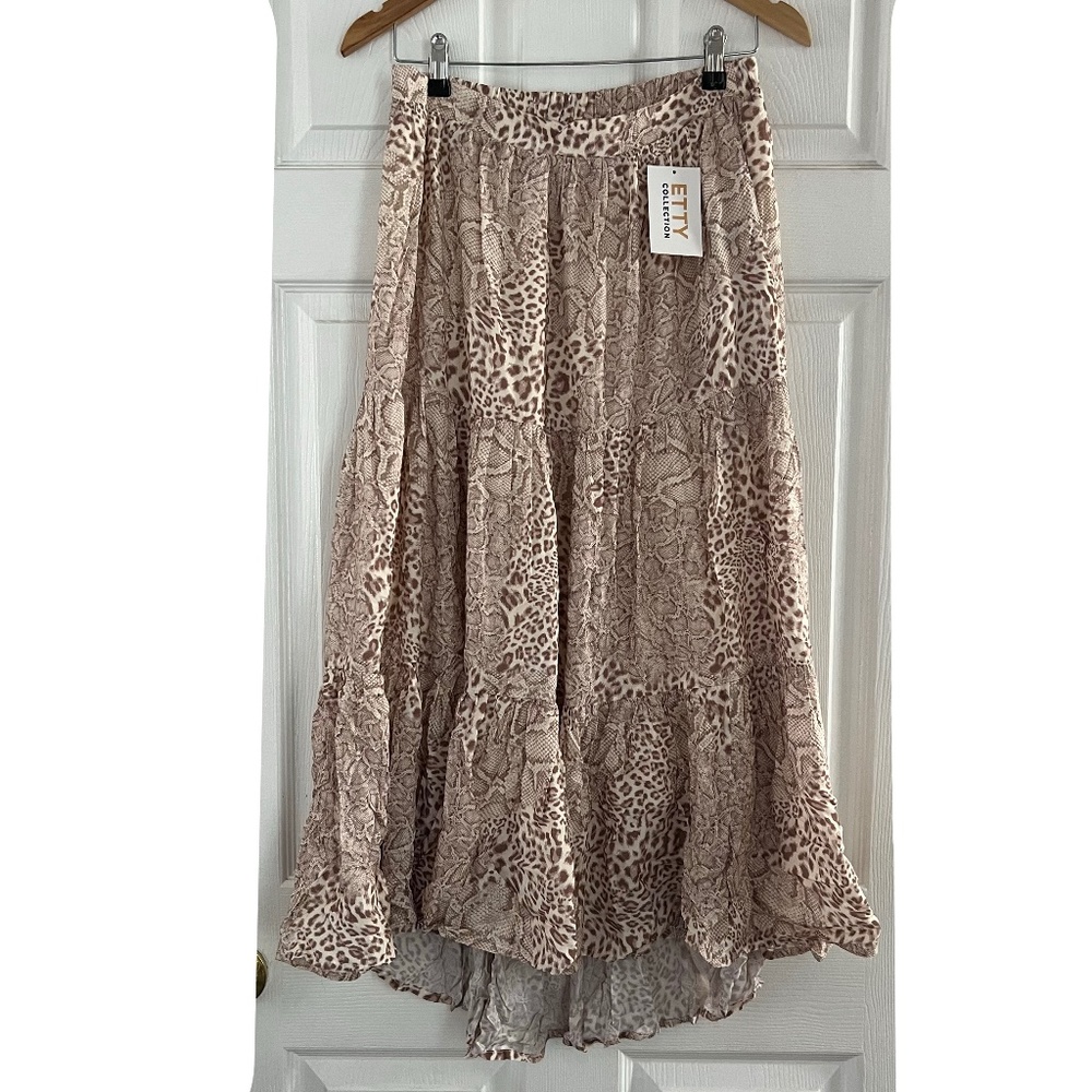 Olivacious Snake Skin Midi Skirt